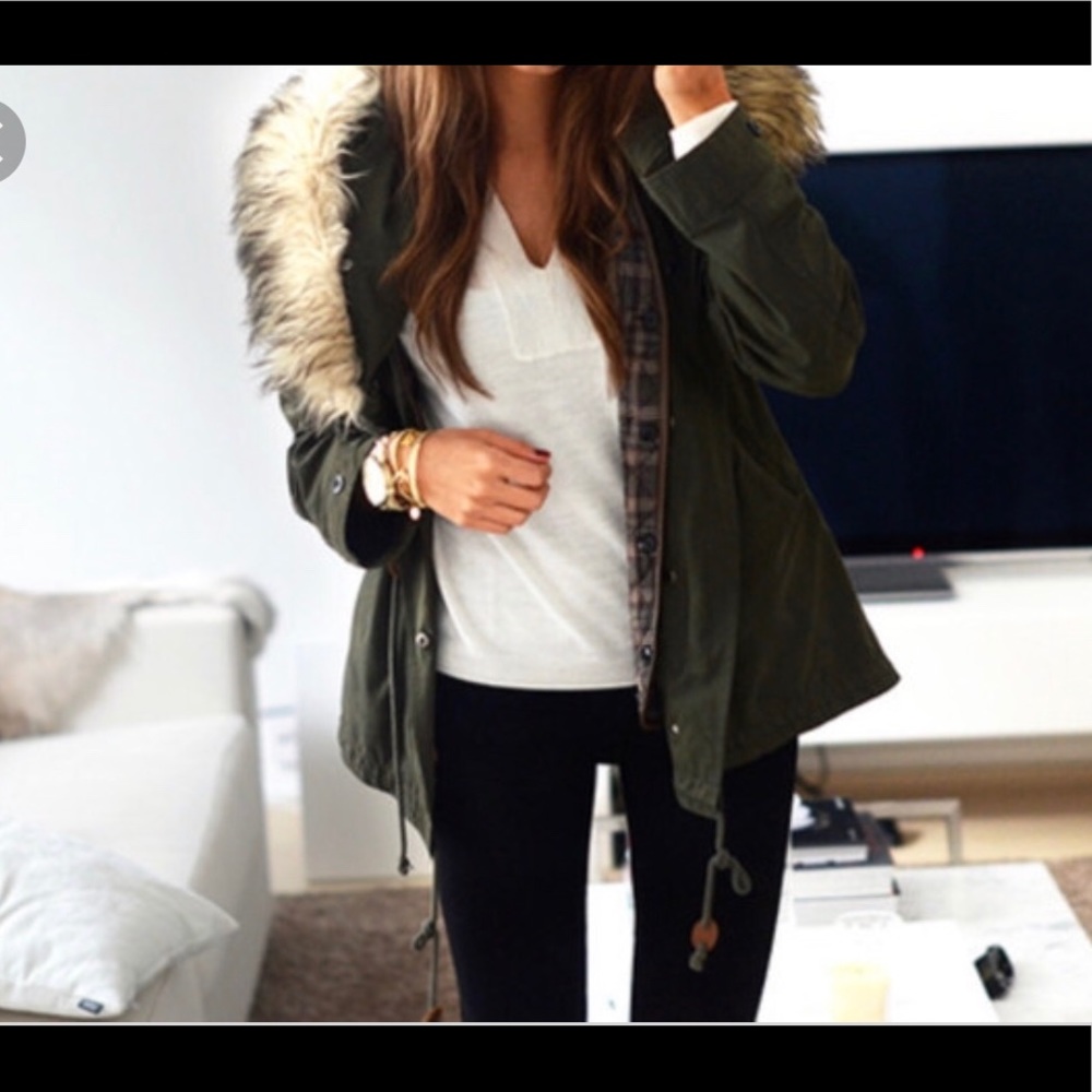 American Eagle army green parka